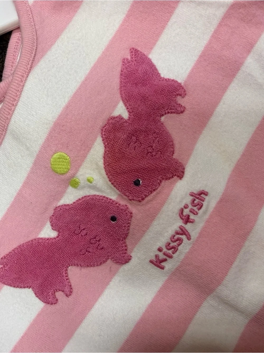 GYMBOREE Pink & White Striped Kids One-Piece Romper - Kissy Fish